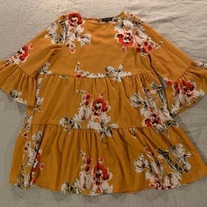 LONG SLEEVED TIERED SWING DRESS